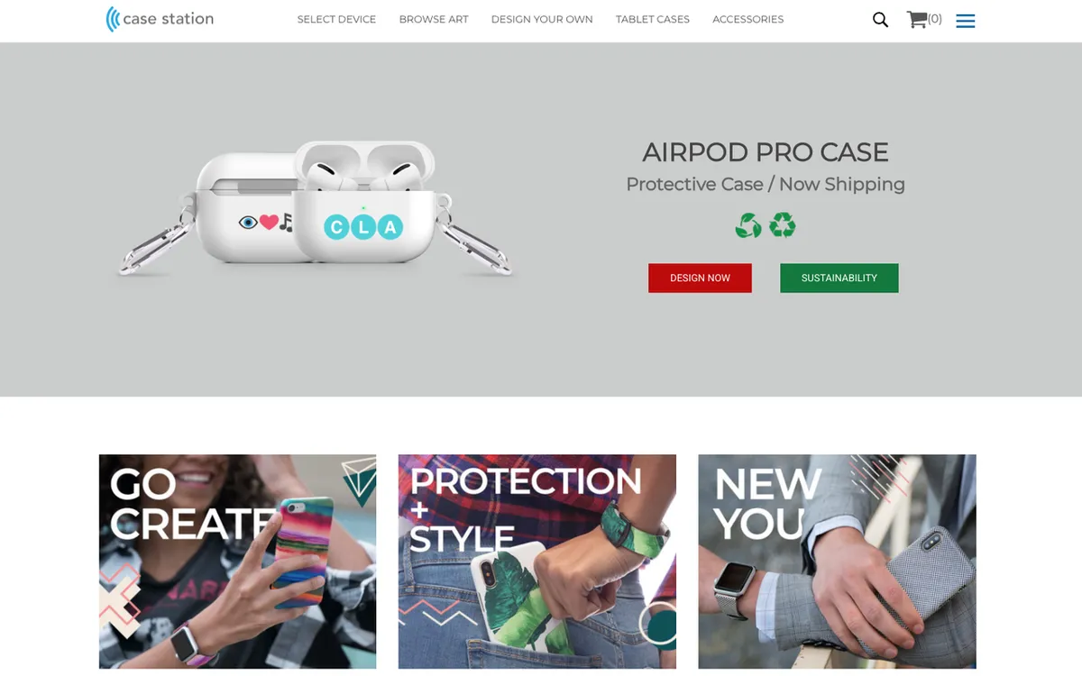 Casestation homepage. US print-on-demand supplier of custom phone cases and tech accessories.