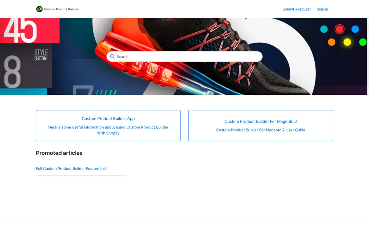 Custom Product Builder homepage. Product customisation platform with unlimited option permutations and live preview.