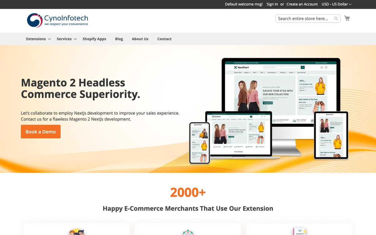 CynoInfotech homepage. Product personaliser tool for DTF print-on-demand and custom order creation.