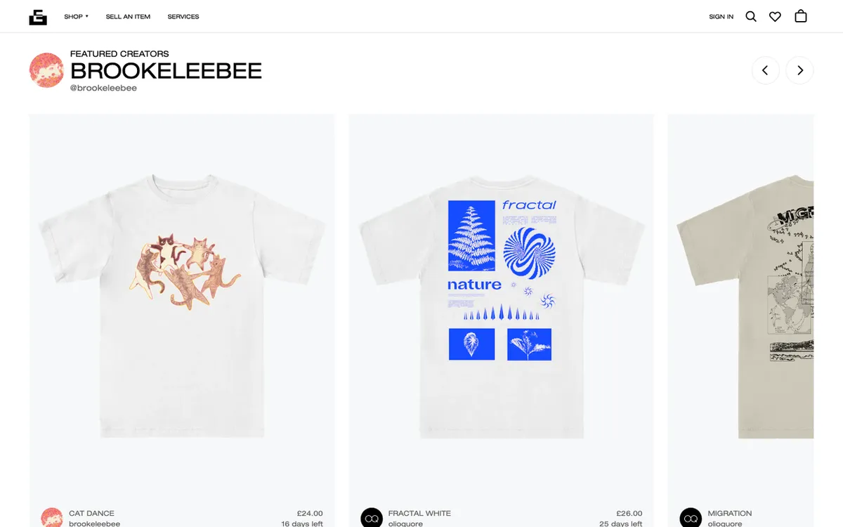 Everpress homepage. UK crowdfunding-style POD for sustainable screen-printed apparel campaigns.