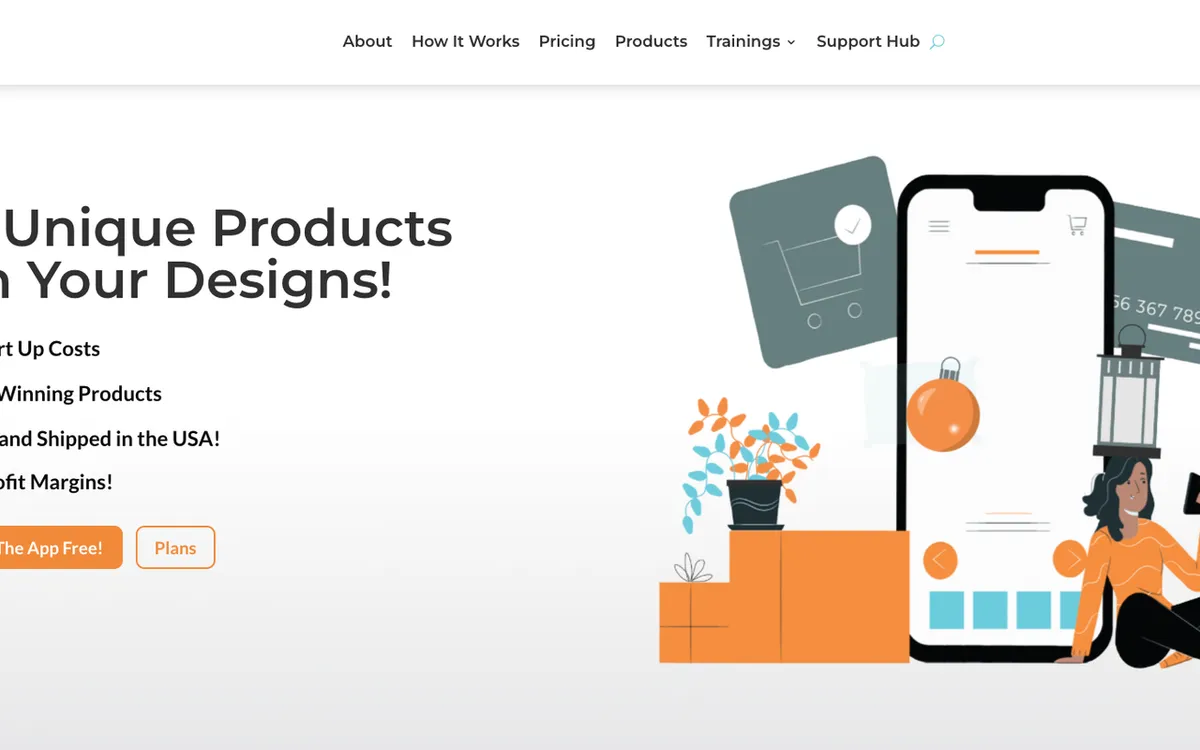 GoQuadra homepage. US Quadra Marketplace platform for selling custom-designed products with US manufacturing.
