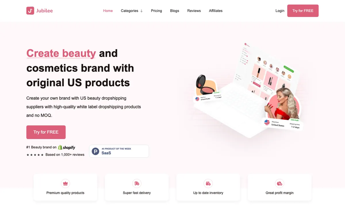 Innovation Labs homepage. Jubilee print-on-demand service for private-label cosmetics and beauty brands from US and Canada.