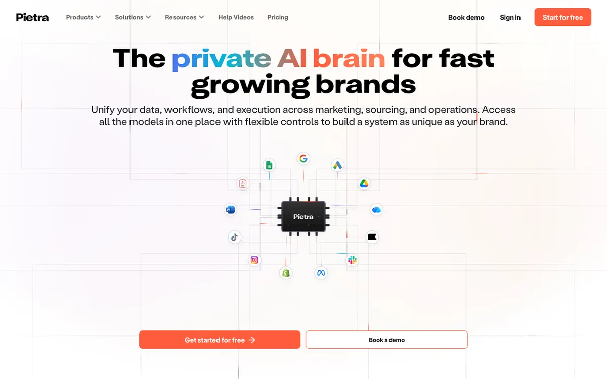 Pietra Studio homepage. AI-powered tool for designing custom products and packaging across apparel, beauty and jewellery.