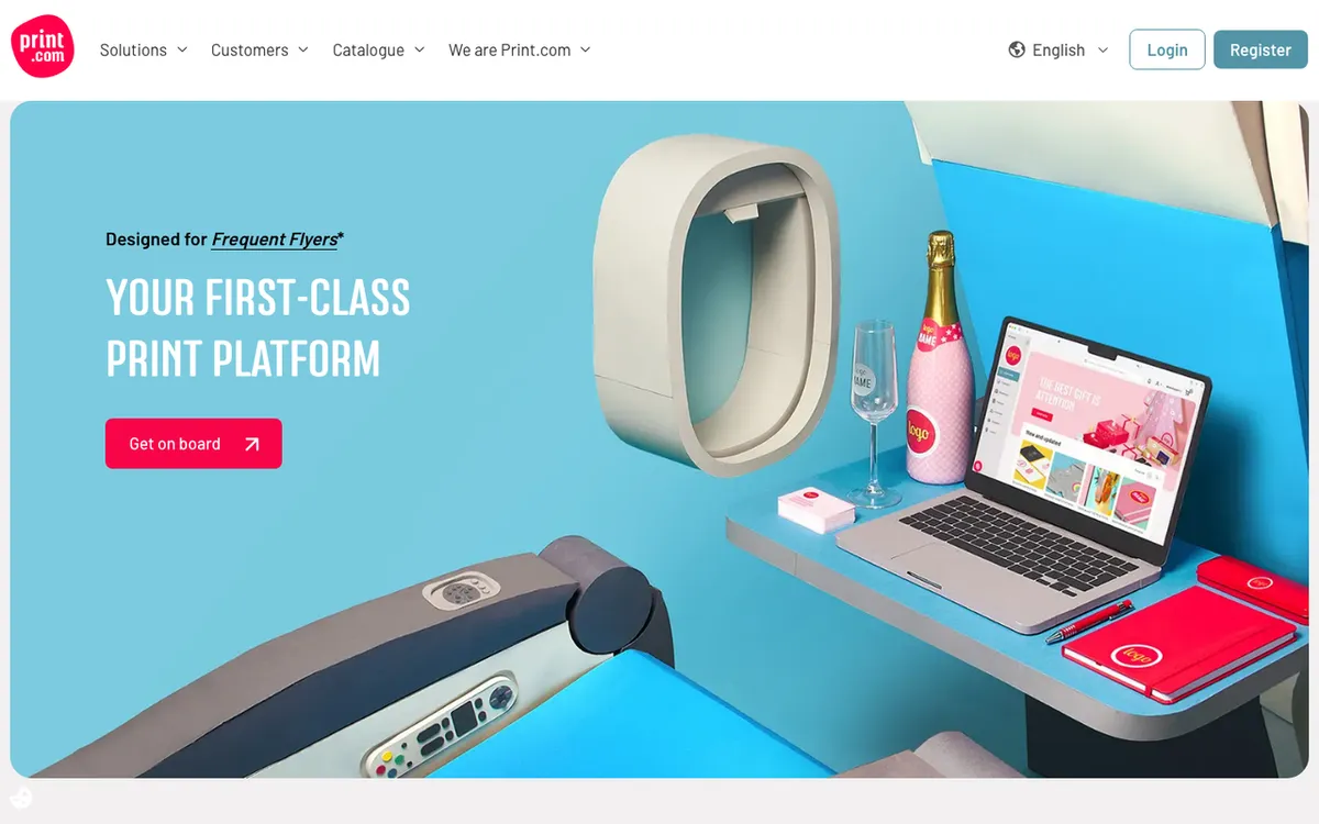 Print.com homepage. Print-on-demand service offering printed products for creative professionals.