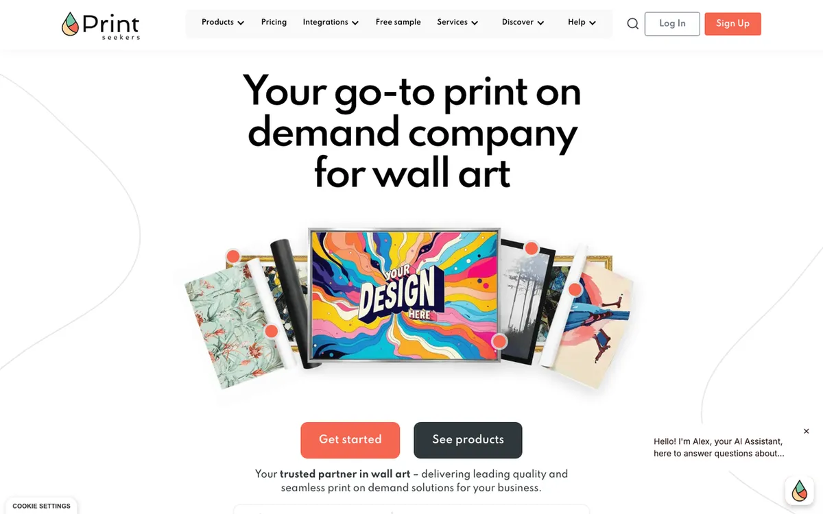Printseekers homepage. EU print-on-demand fulfilment specialist for wall art, canvases and posters.