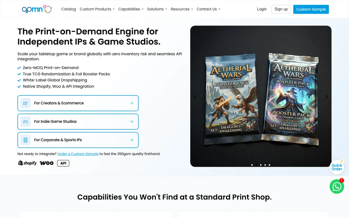 QP Printing Limited homepage. Print-on-demand supplier specialising in trading cards, board games and tabletop accessories.