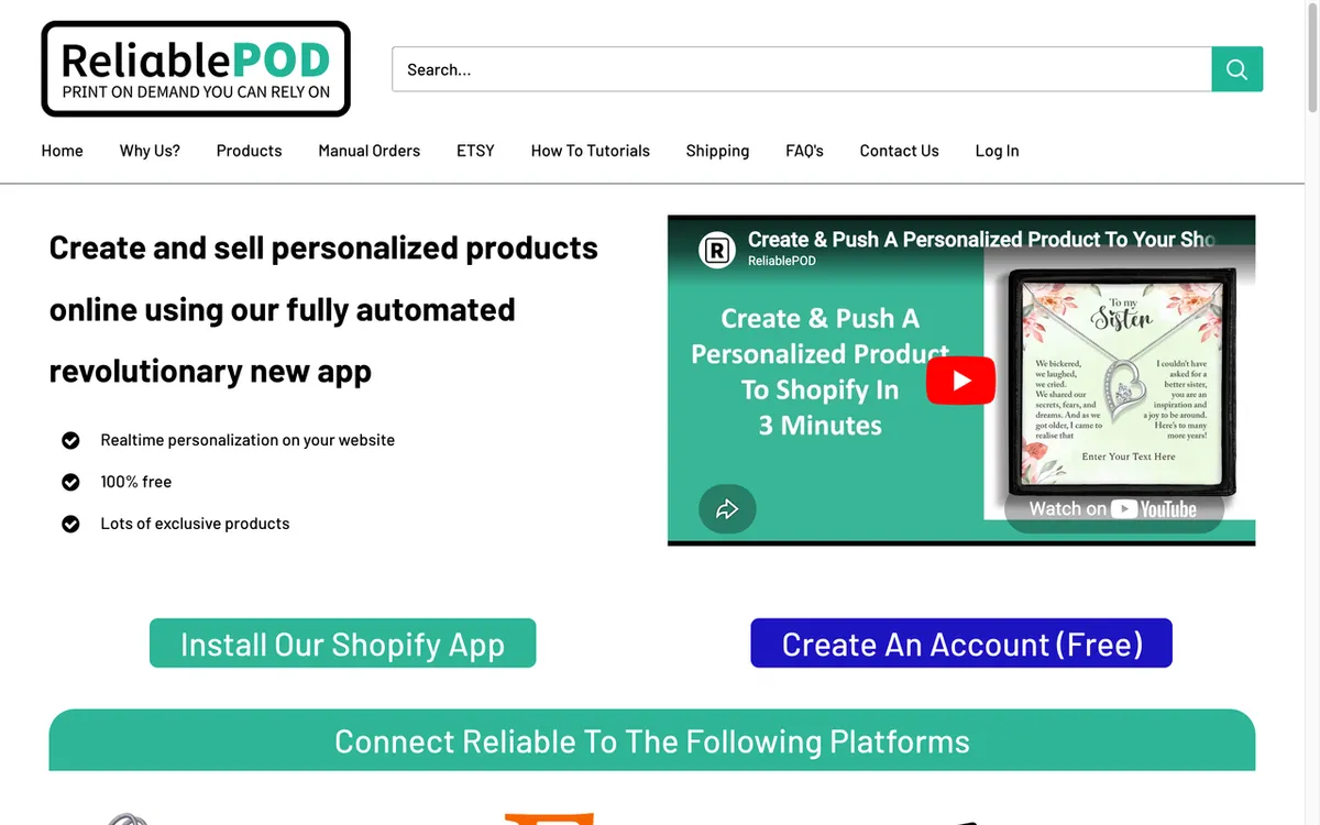 ReliablePOD homepage. US print-on-demand specialist for gaming mats and desk pads.
