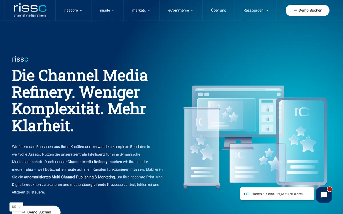 rissc solutions homepage. printformer Web2Print editor for Shopify with product options and B2B closed-shop support.