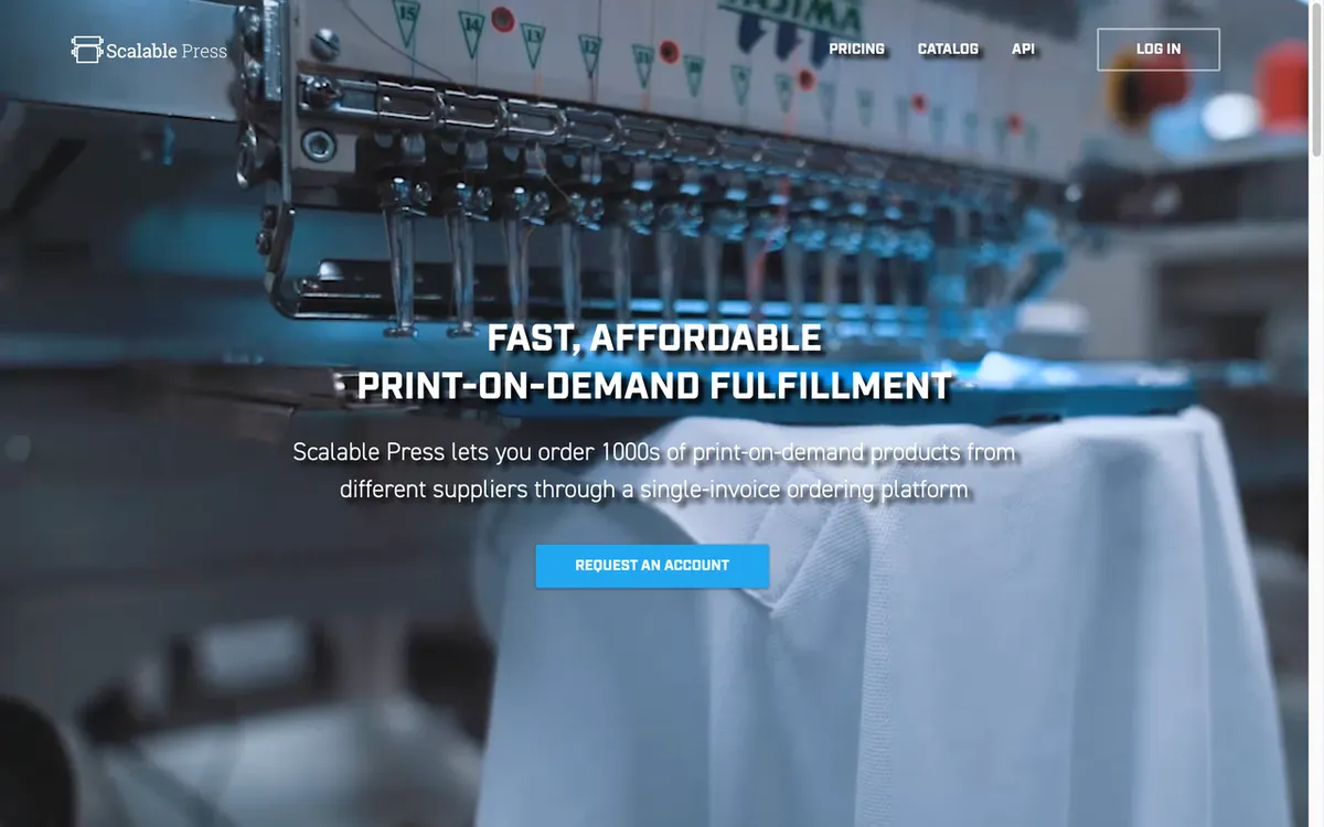 Scalable Press homepage. US print-on-demand supplier with screen printing, DTG and embroidery across apparel and accessories.