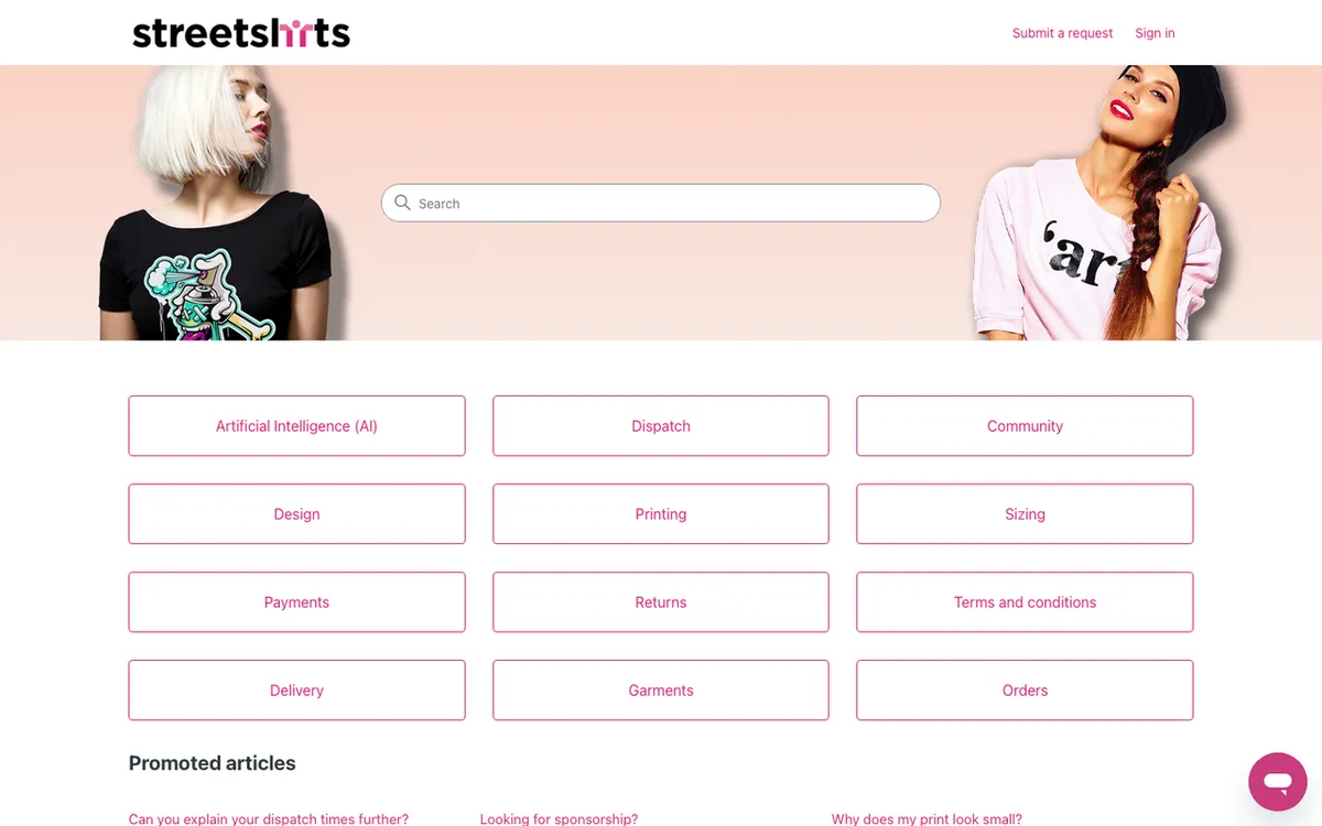 sellshirts homepage. UK print-on-demand service for t-shirts and hoodies with 24-hour shipping.