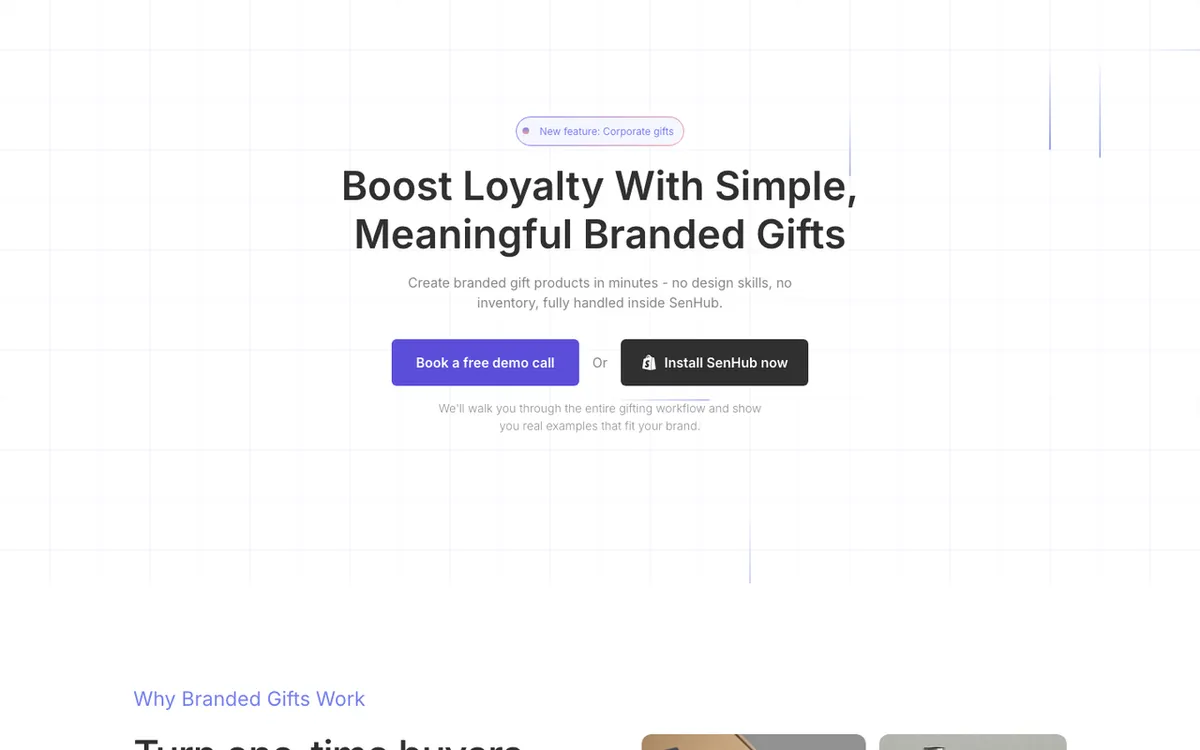 SenHub homepage. AI-powered print-on-demand platform for designing, selling and fulfilling custom products.