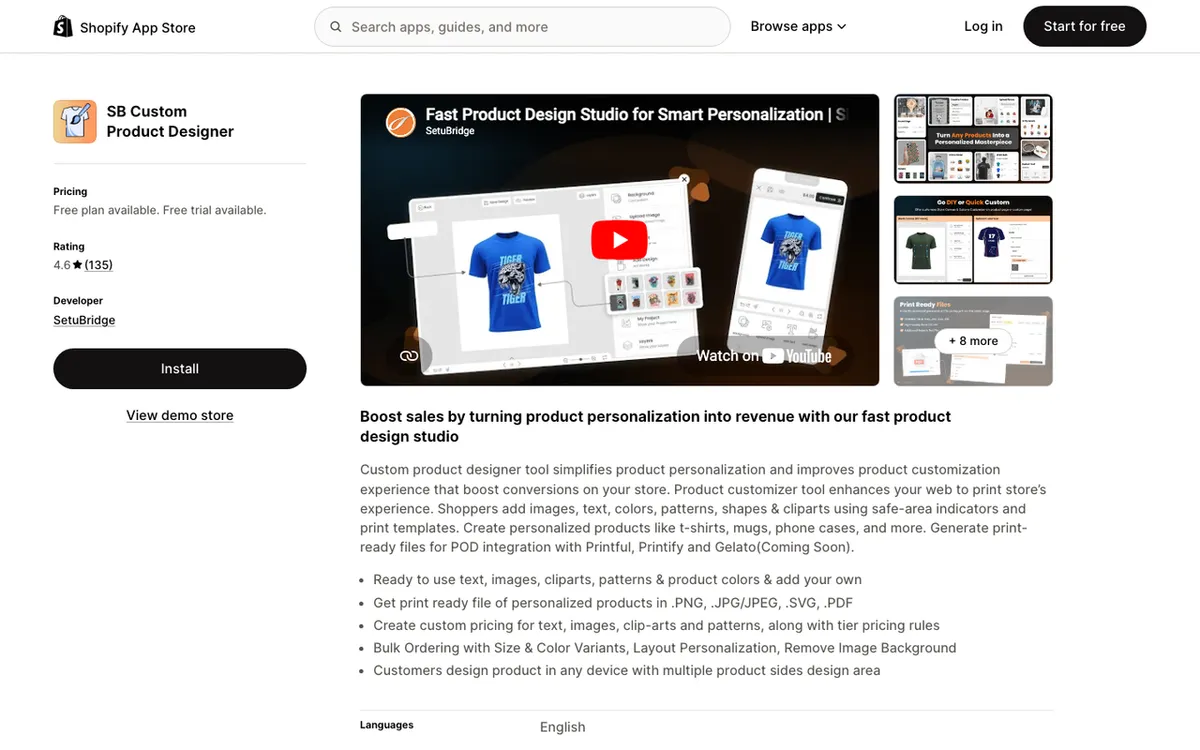 SetuBridge homepage. Product designer studio tool for personalised products and on-store customisation.