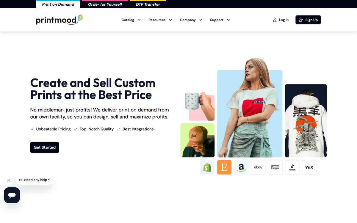 TAYTRADING homepage. PrintMood Shopify app for creating, customising and fulfilling print-on-demand products.