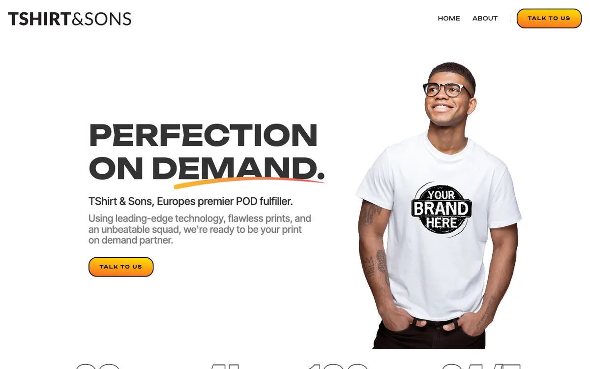 Tshirt & Sons homepage. UK print-on-demand fulfilment partner for bespoke apparel.